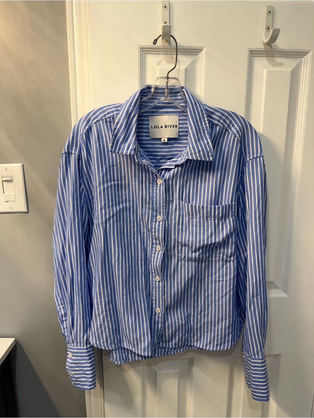 Lola River Stripe Shirt Blue & White Striped Button Down